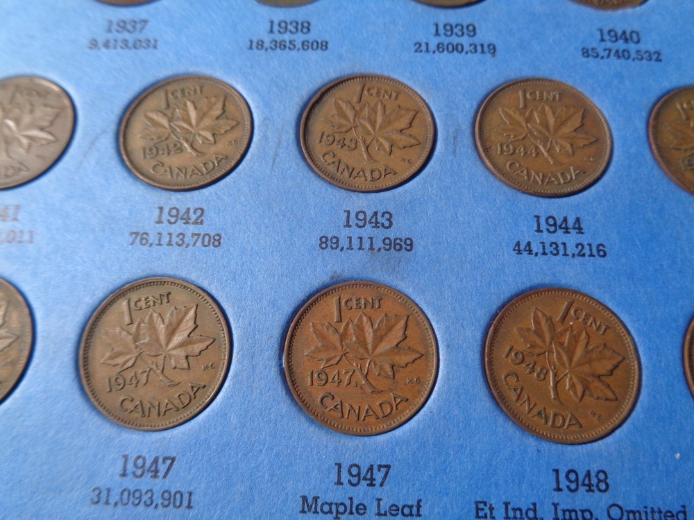Canadian Small Cent Collection in Whitman Folder