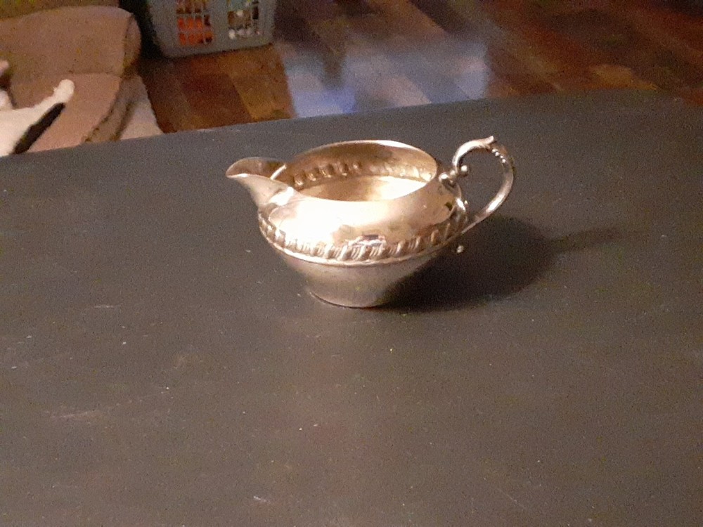 Vintage Sheffield Crown & Shield Marked Silver On Copper Creamer