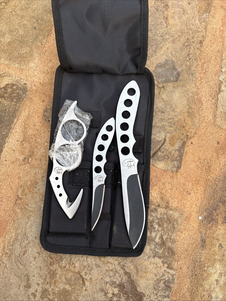 RMEF 3-Piece Game Processing Knife Set Boning Caping Gut Hook w/Case