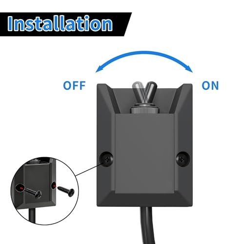 DC 12V Wired Toggle Switch 30A Heavy Duty Waterproof Toggle Power Switch 2-Wire