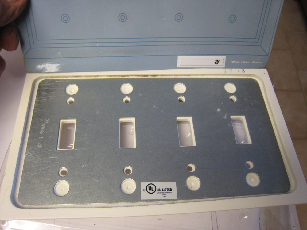 Brainerd Composite Architect Quad Toggle Wall Plate White 64536