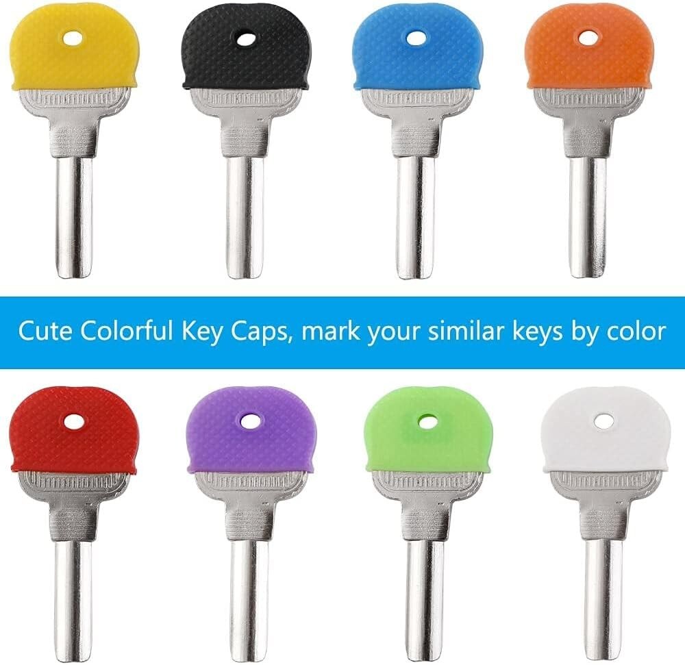 16 pcs Key Cap Covers Color Identifiers Standard Flat House Keys Coding System