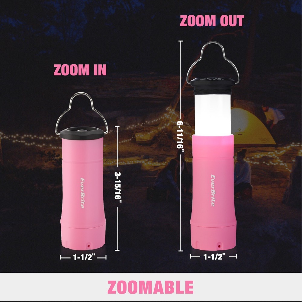 EverBrite 2-in-1 Portable LED Lantern Flashlight 3 Lighting Modes 2PC Mini Torch