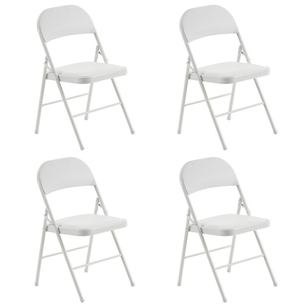 【Old Code：33292149】4pcs Elegant Foldable Iron & PVC Chairs for Convention