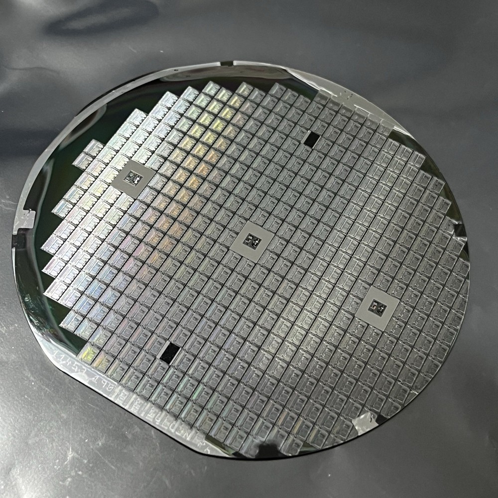 4 Inch Silicon Wafer With Misaligned Die, Black Backing, As Pictured