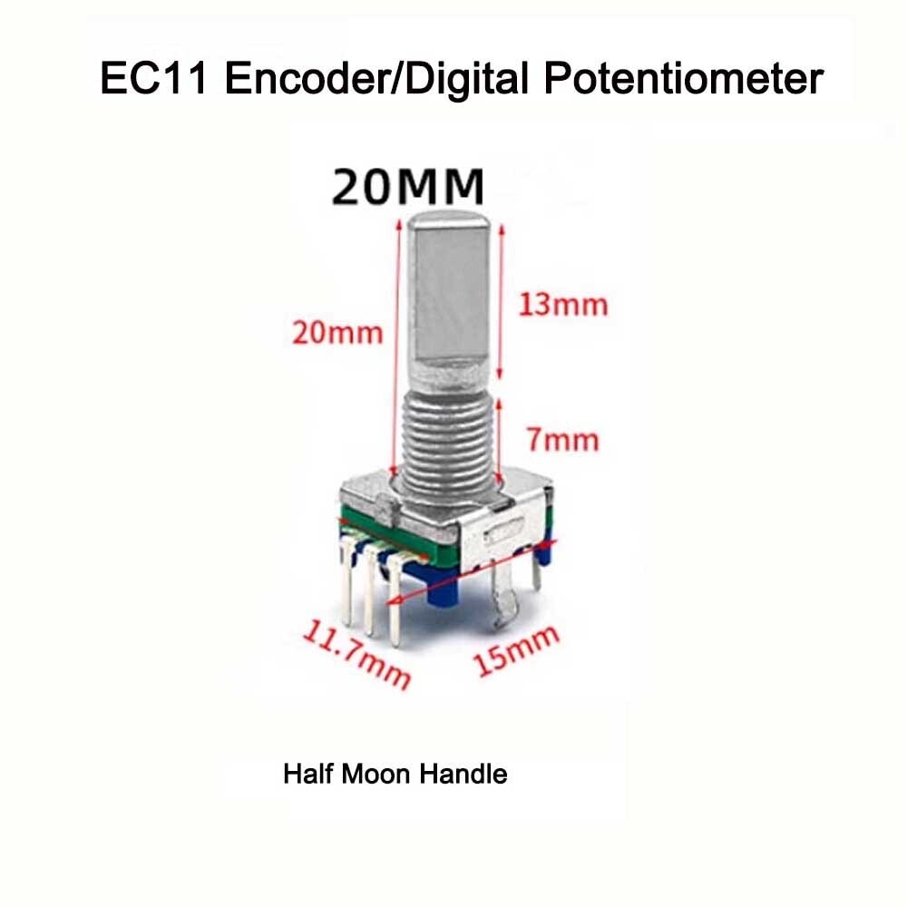 10Pcs Rotary Encoder w/ switch EC11 Audio Digital Potentiometer Half-Moon handle