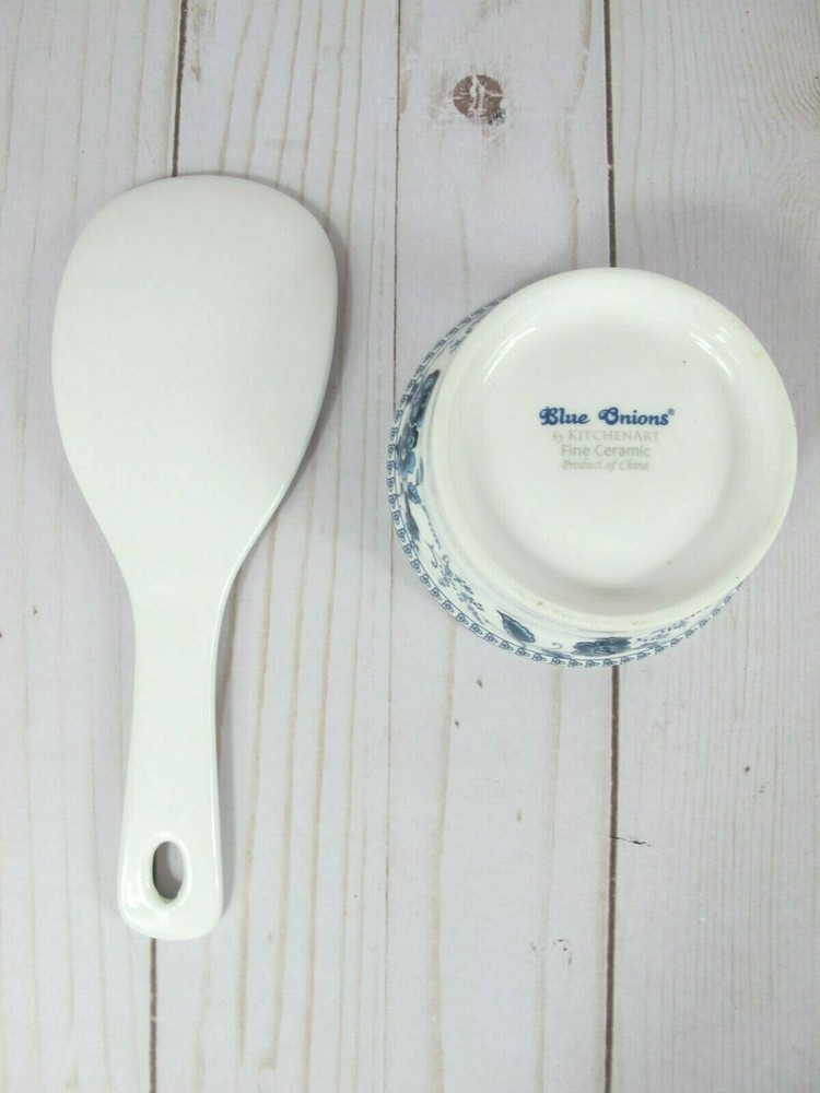 Ceramic Rice Scoop and Holder Kitchen Art ~ NEW