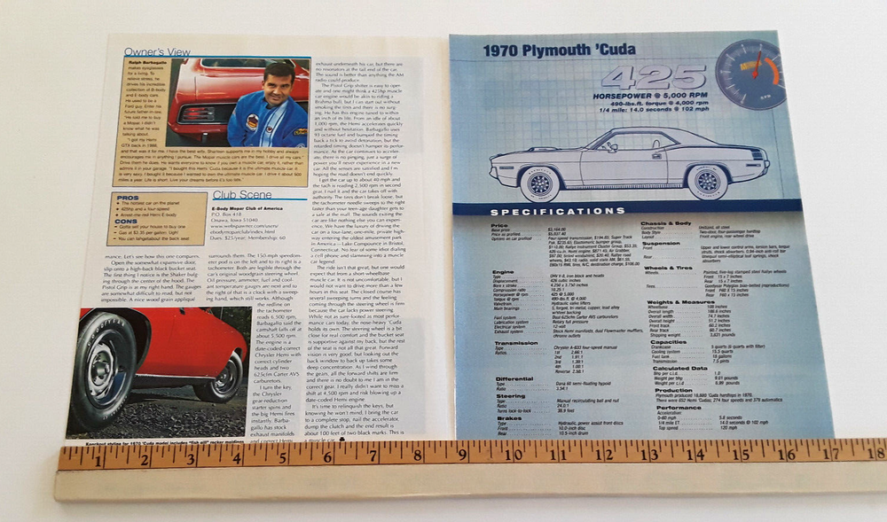 1970 PLYMOUTH CUDA ORIGINAL 2006 ARTICLE