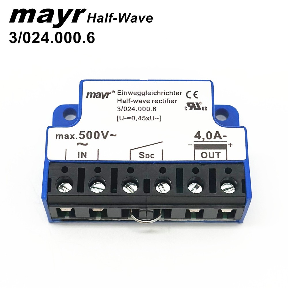 mayr Einweggleichrichter 3/024.000.6 max 500V~ 4,0A- half-wave rectifier module