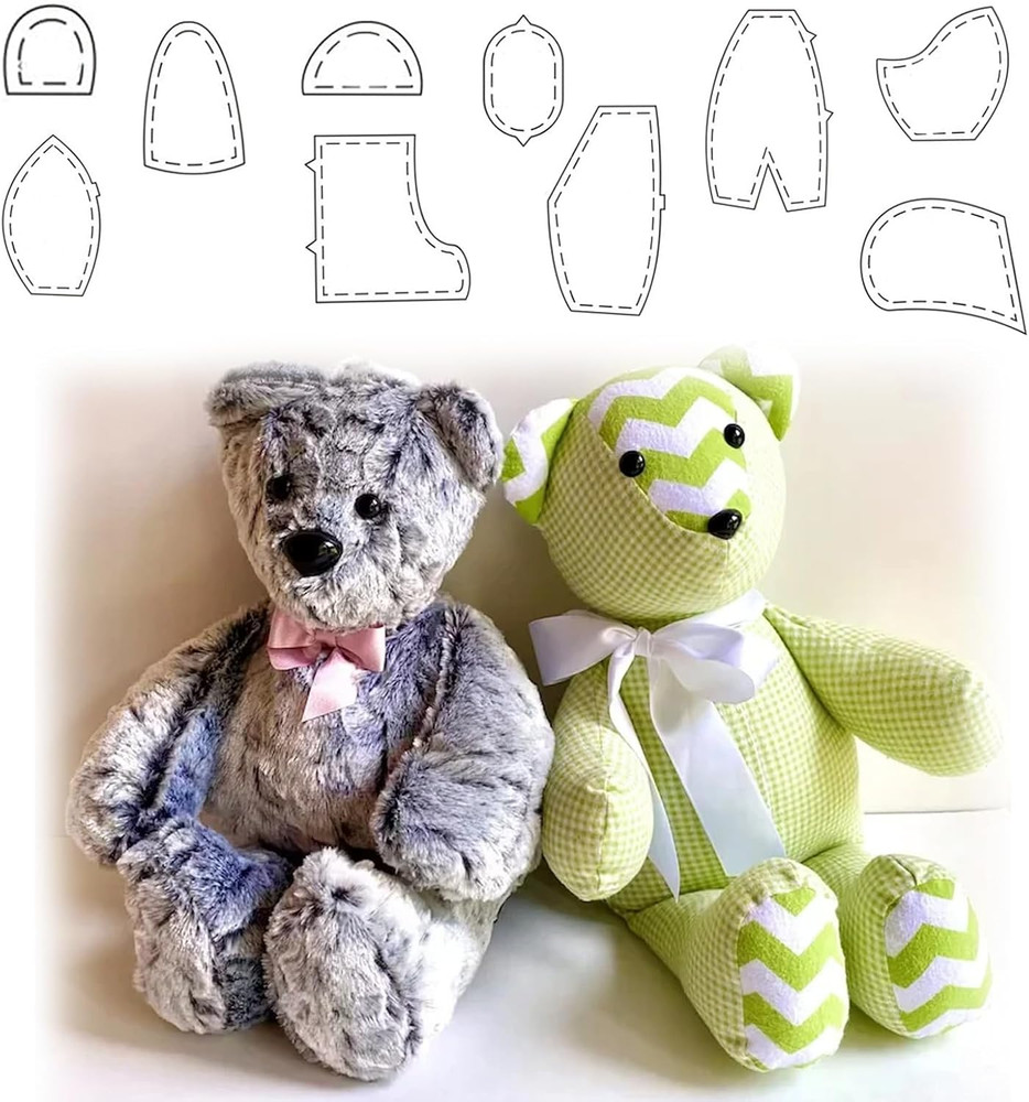 Memory Bear Template Ruler Set with Instructions - Sewing Pattern Template Acryl