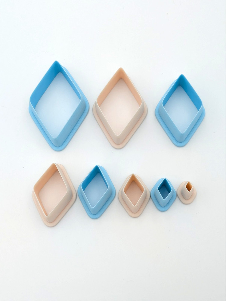 Round Diamond Clay Cutter Shape Set ~ Polymer Crafting Tool ~ Stackable Outline