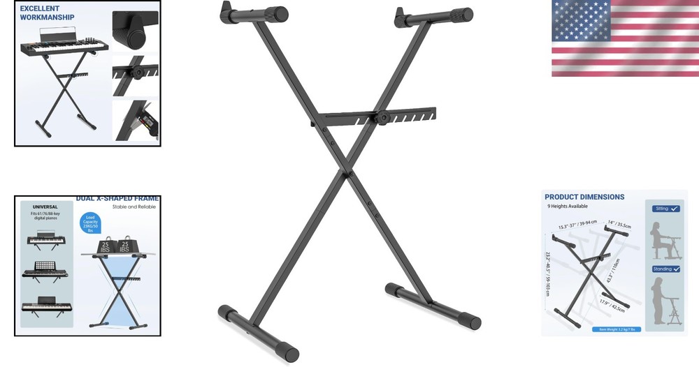 Versatile Digital Piano Stand - 100 lb Capacity-