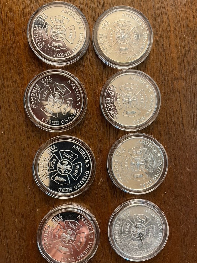 firefighter silver coin set