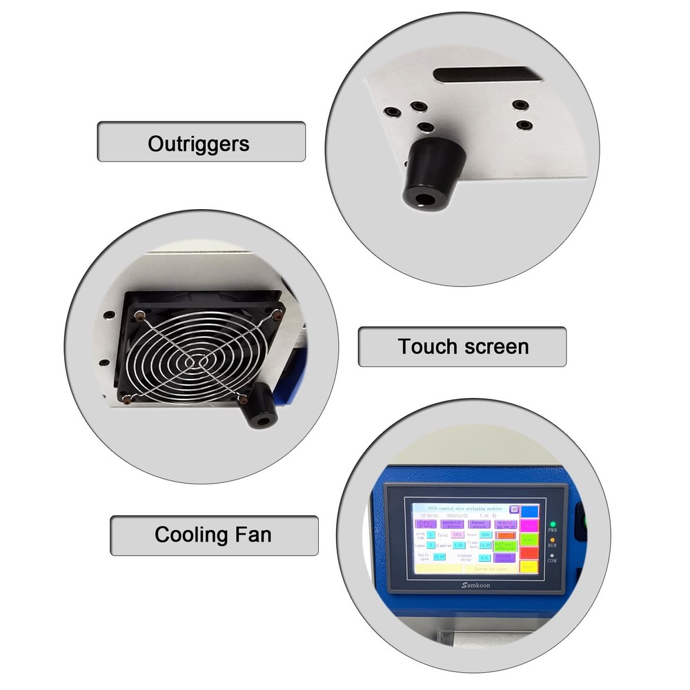 110V Semi-Automatic MAX 9-Layer Coaxial Electrical Cable Wire Stripping Machine