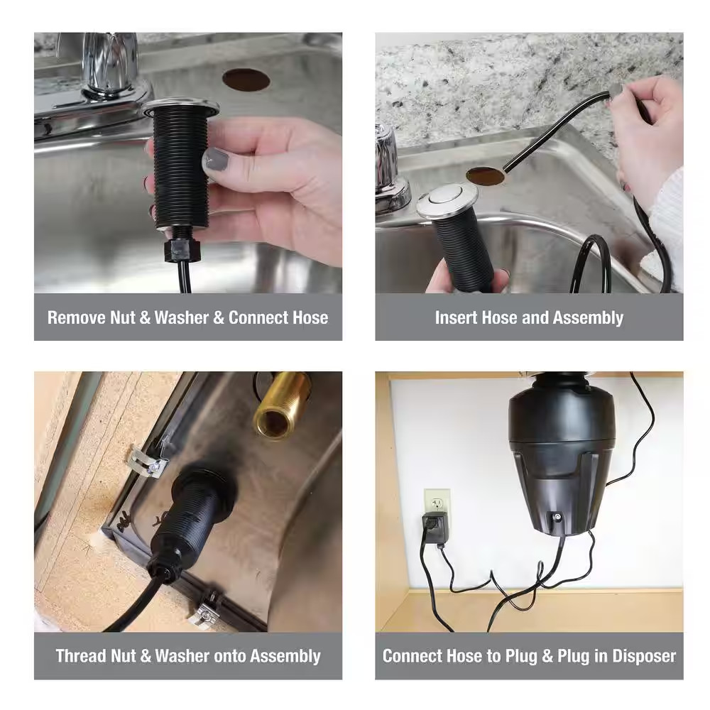 Top Mount Air Switch for Garbage Disposals with Chrome Button