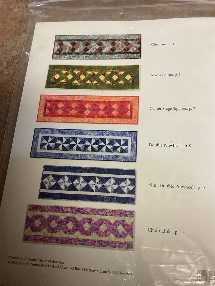 Sewing With Nancy Twisted Triangles Template And Table Runner Patterns