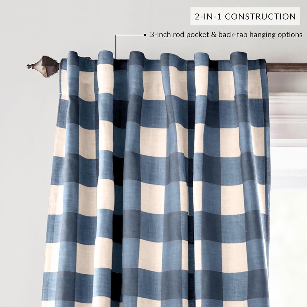 Elrene Grainger Rod Pocket/Back Tab Blackout - 52" x 84" - Indigo - 1 Panel