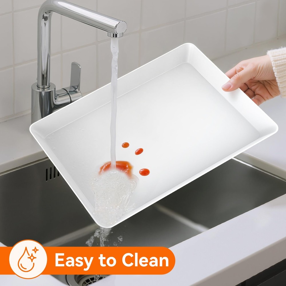 SmartTrends 6-Pack Serving Tray for Parties, Platter in 3 Sizes White