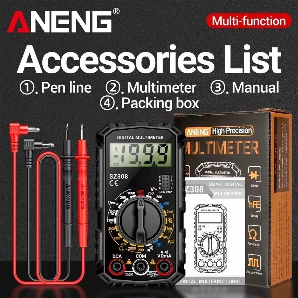 Portable Digital Multimeter AC DC Voltmeter Ammeter Ohmmeter Volt Tester Meter