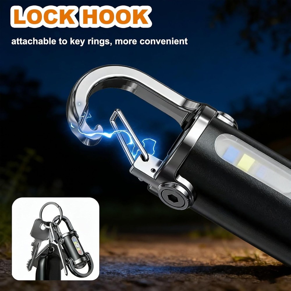4× Portable LED Flashlight Rechargeable Pocket Mini Keychain Camping Flashlights