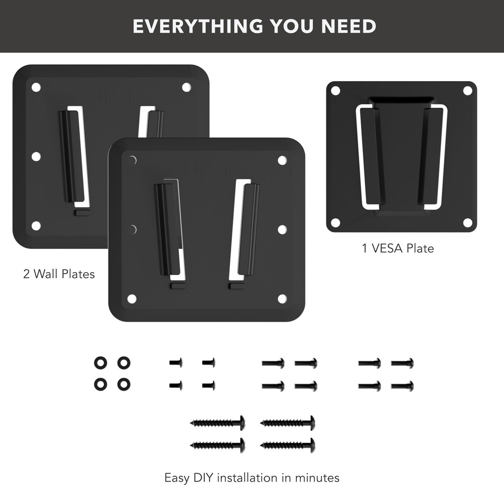 Mount-It! RV TV Mount, Rust-Proof Polymer, Dual Wall Plates & Quick-Release, ...