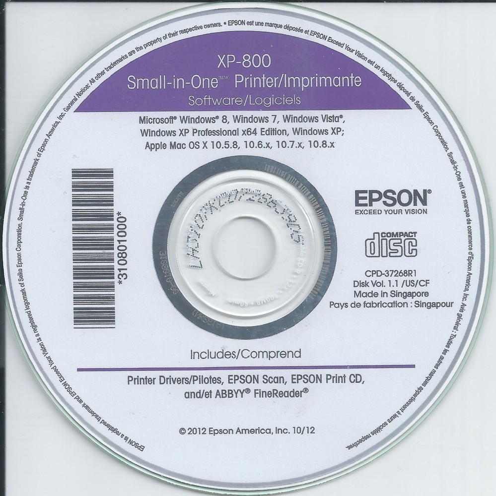 Epson XP-800 BackUP Software for printer