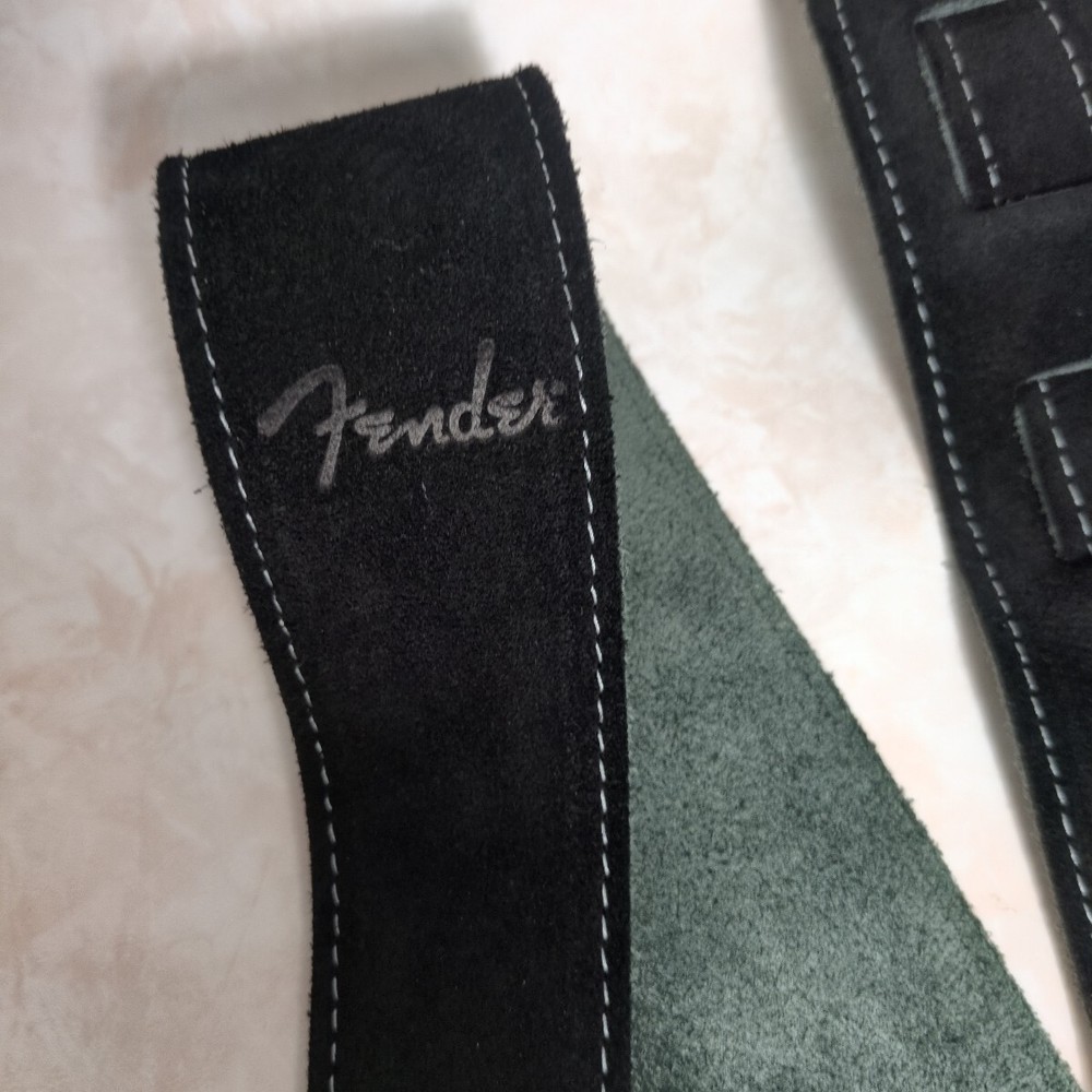 Fender Black Comfort Leather Guitar Strap Adjustable Premium Accessory E687