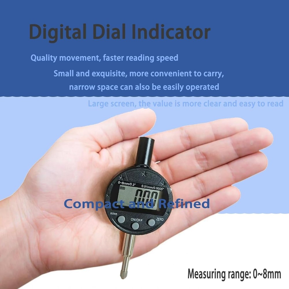 Electronic Digital Dial Indicator Digital Probe Indicator Dial Gauge High Re...