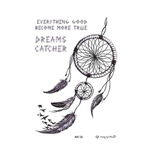 Flash Once Temporary Adhesive Tattoo Dreamcatcher Black Body Gift