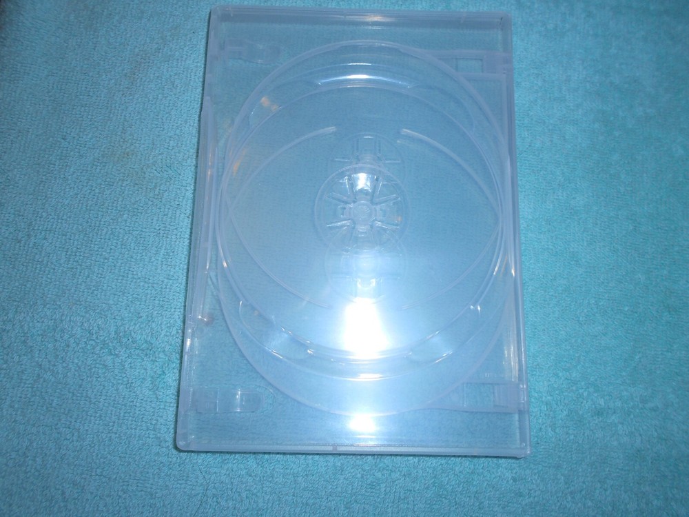 One Standard Clear Triple 3-Holder DVD Case (Holds 3 Discs) Replacement Storage