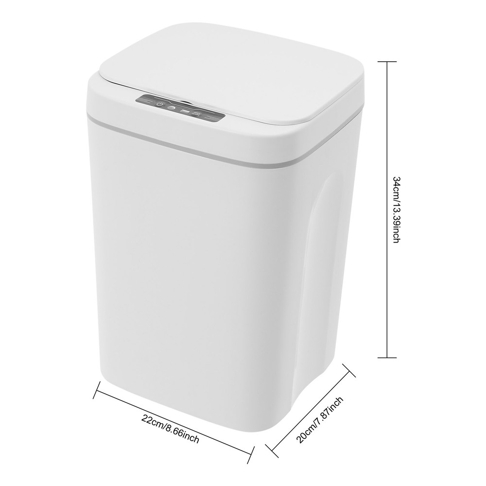 Smart Trash Can 16l White Waste Bin for Kitchen Or Office Touchless Senso