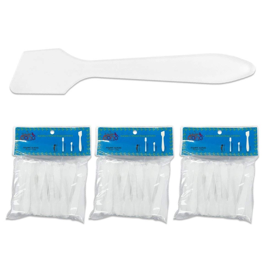 300pcs Pana Angled High Quality Cosmetic Makeup Plastic Spatula Scoop - White