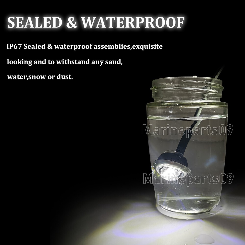 20x White Boat Deck Light LED Stainless Cabin Lighting Courtesy Lights