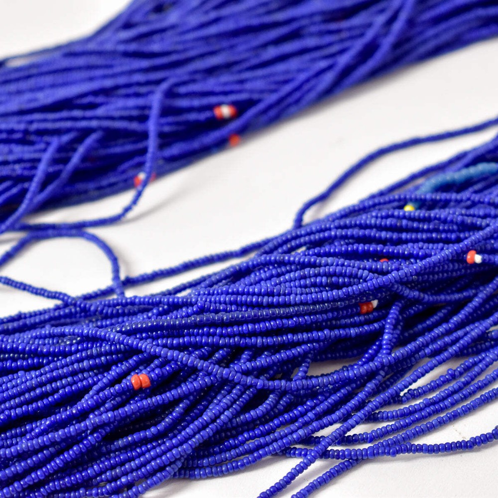 Baule Tamba Blue Seed Bead Necklace