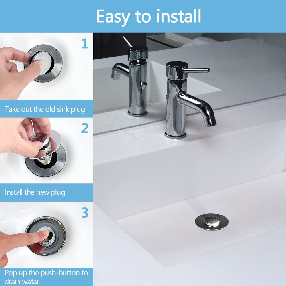 Bathroom Sink Stopper,UniversalBasin Pop Up Bathroom Drain Stopper