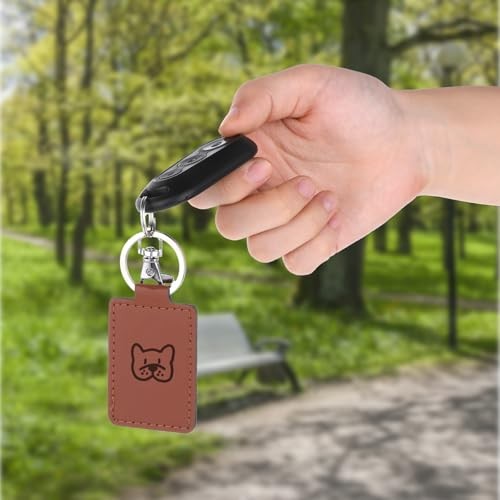 Rectangular PU Leather Key Fob Kit - Keychain Blanks for Craft Making Brown