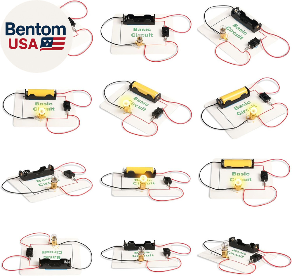 12 Bulk Electric Circuit Kit for Kids Age 8-12, Basic Circuits Science Light Bul