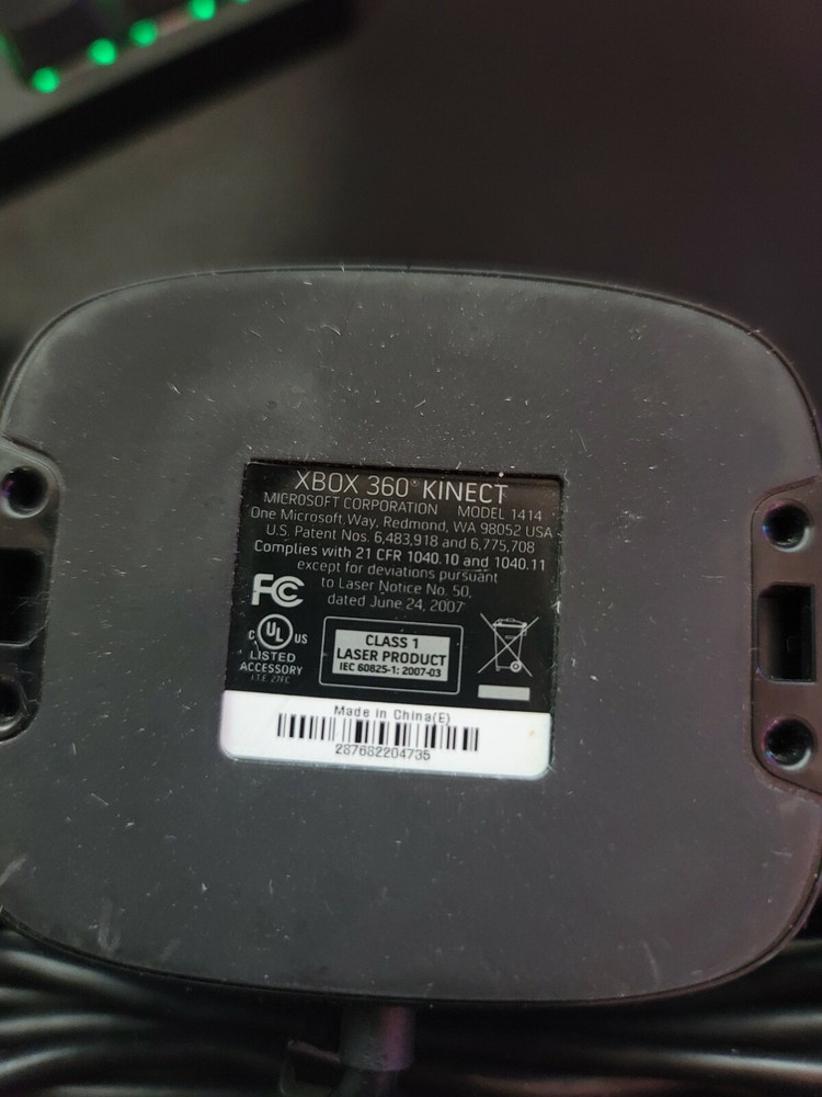 xbox 360 kinect sensor (Microsoft Xbox 360, Model #1414) Black, Tested / Working