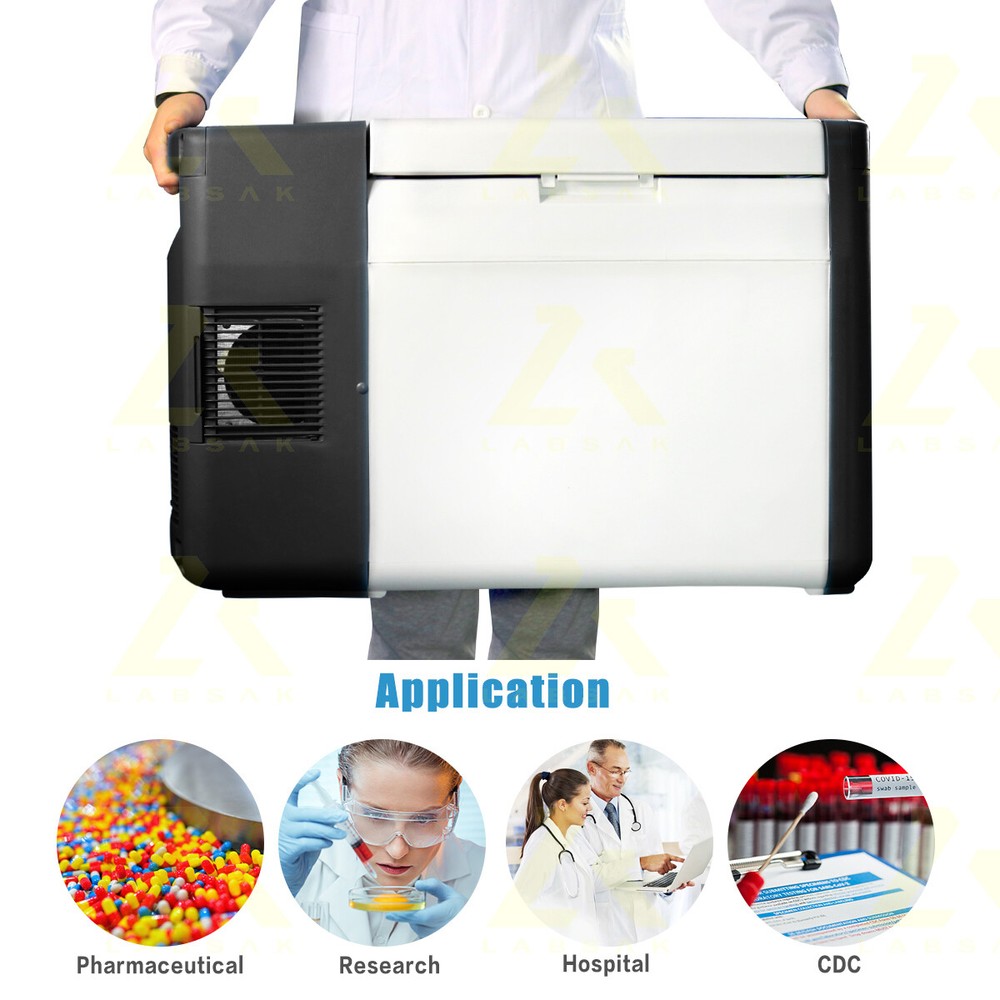 20L Black -86° Ultra-Low Temperature Freezer Laboratory Samples Storage Fridge
