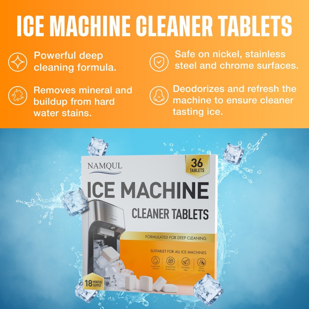 Ice Maker Cleaner & Descaler Tablets - 36 Pack Nickel-Safe Scale Remover