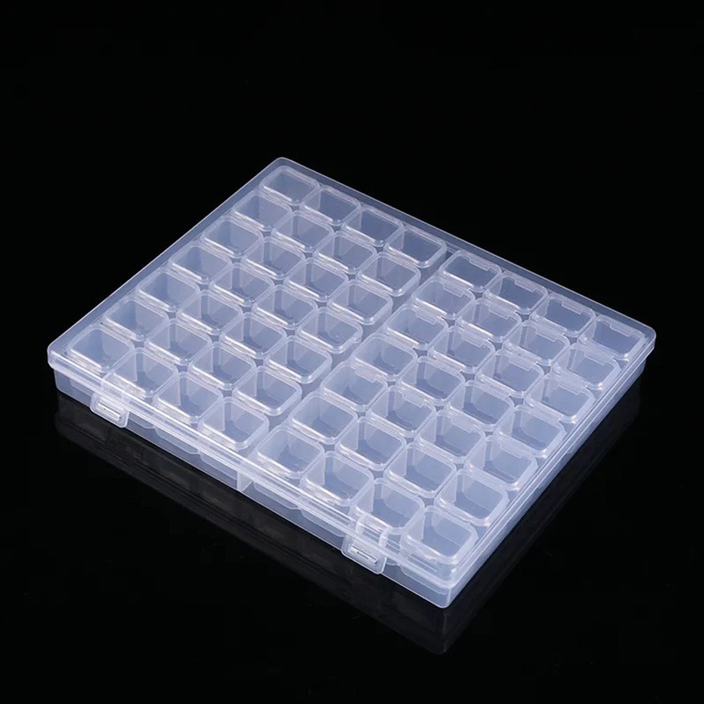 56 Compartment Storage Box Safe Closure Transparent Compact Multi-purpose