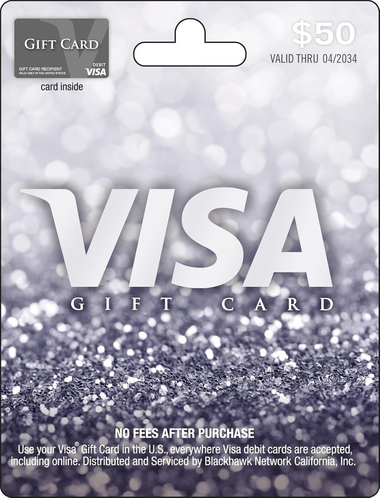 Visa $50 Gift Card (plus $4.95 Purchase Fee)