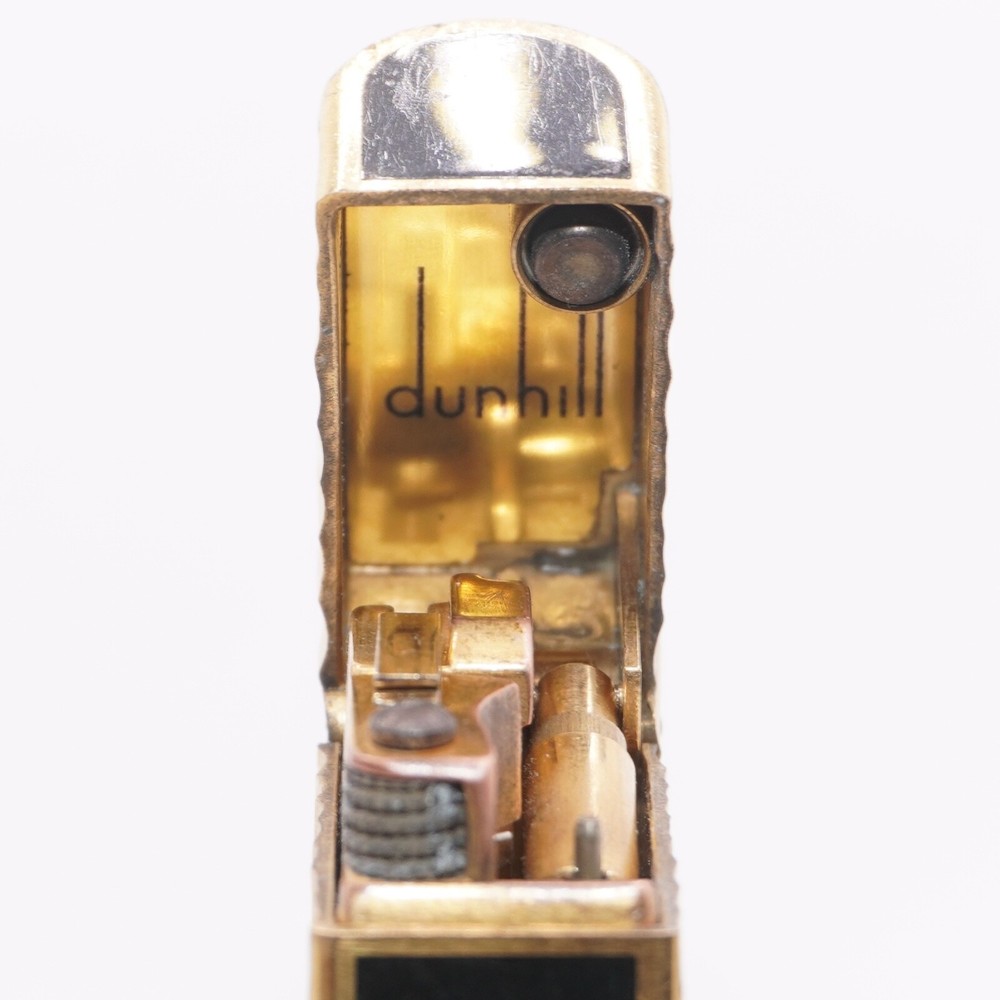 Dunhill Dome Lighter Gold plated with Black Lacquer_ Fully Working Condition