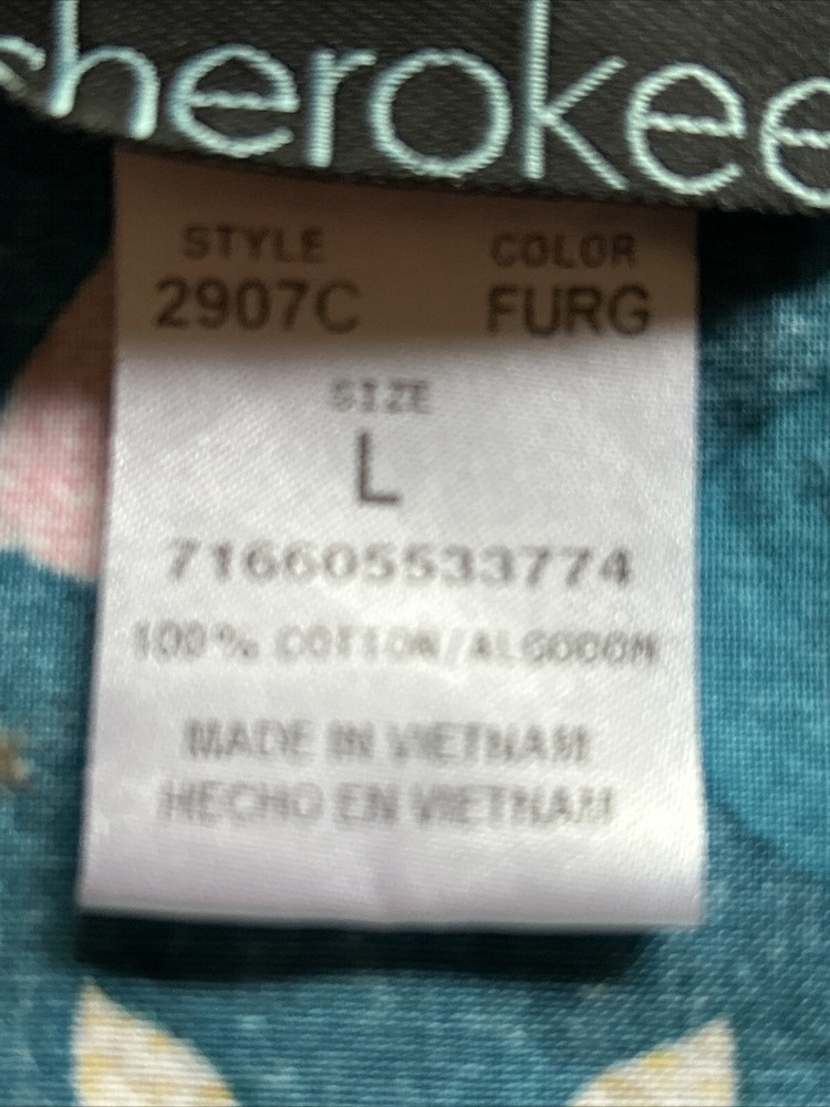 Cherokee Scrub Top “Dogs” Size L Preowned