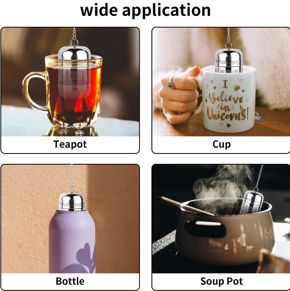 2 Pack Stainless Steel Tea Infuser Strainer Fine Mesh Basket