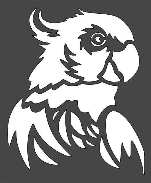 8"x10" Clear Plastic Stencil - Parrot (RO140)