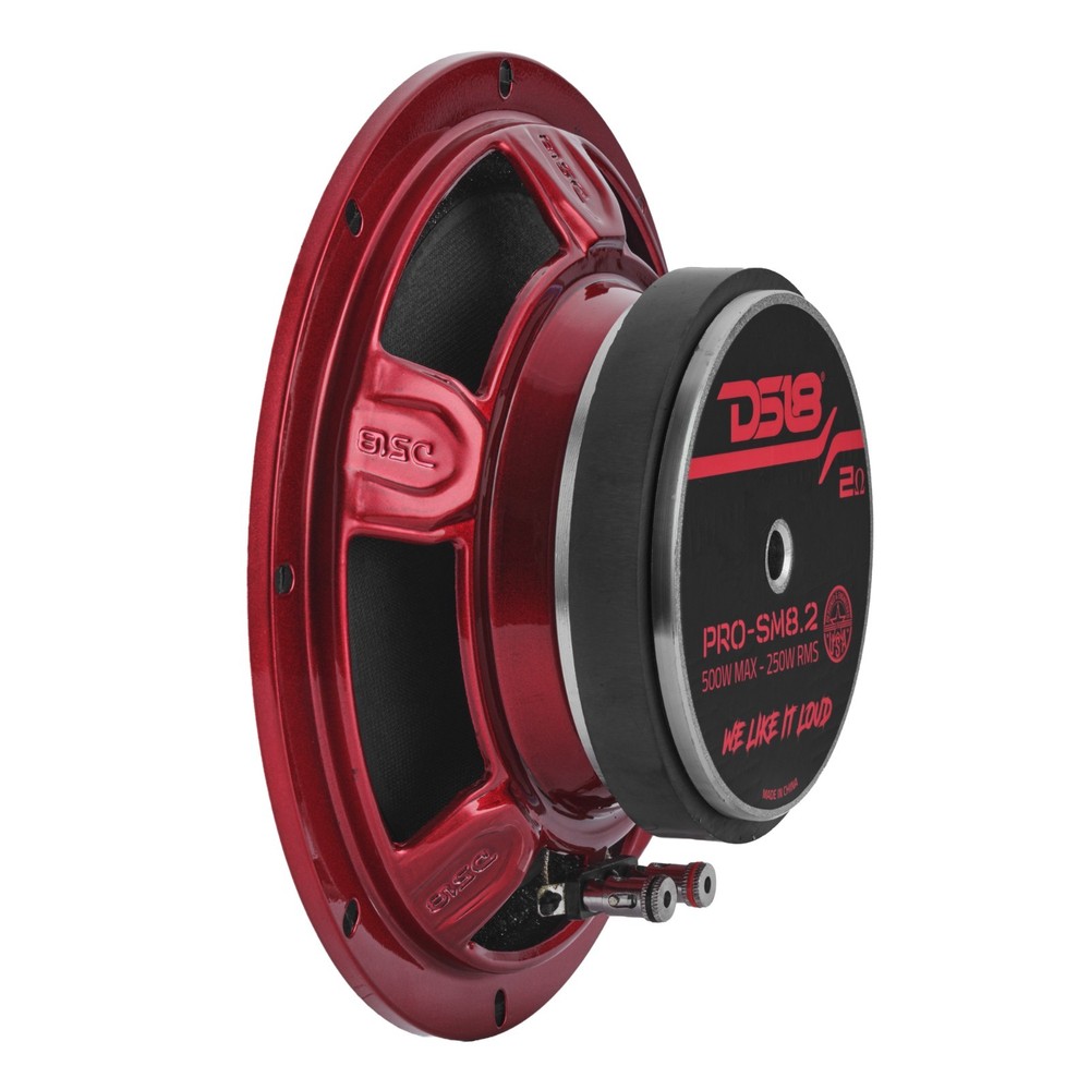 DS18 PRO 8" Shallow Water resistant Cone Mid-Range Loudspeaker 500 Watts 2-Ohm