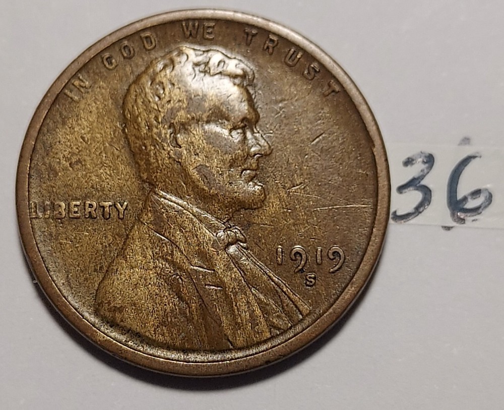 1919-S Lincoln Wheat Cent         #36