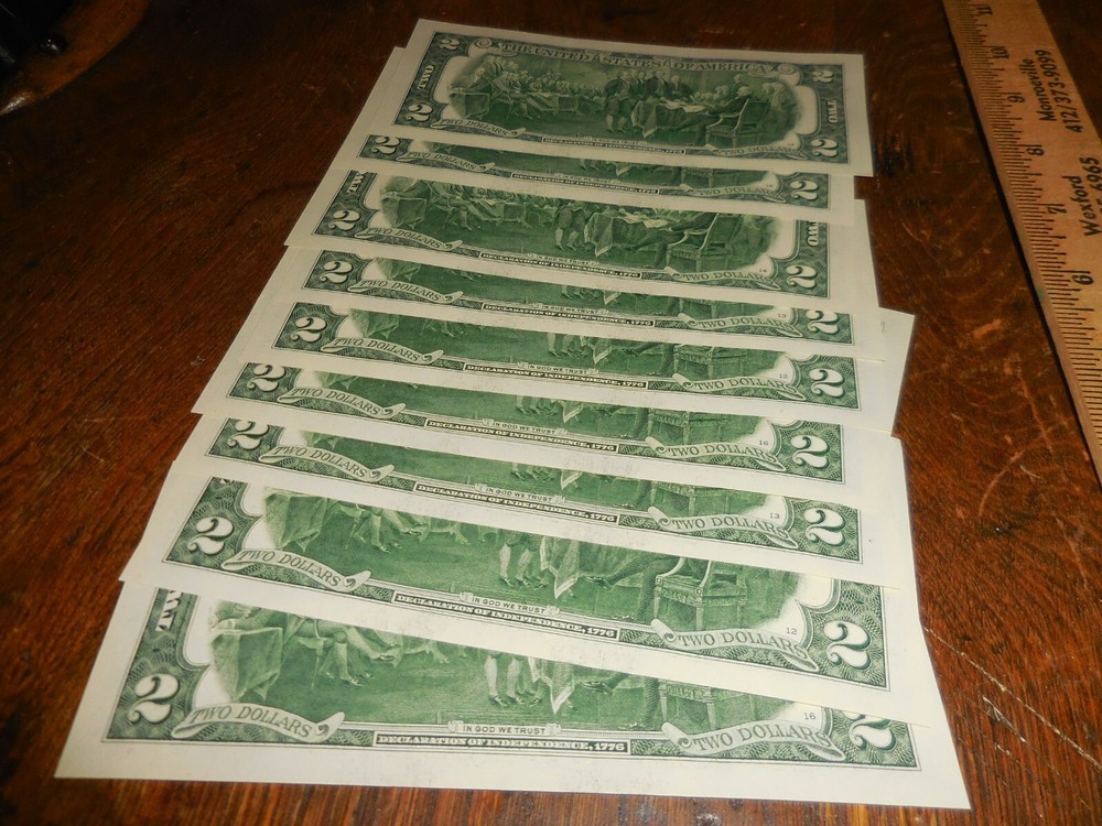 10 Consecutive U.S. $2 DOLLAR BILLS Uncirculated 2017A~G53278170-79A
