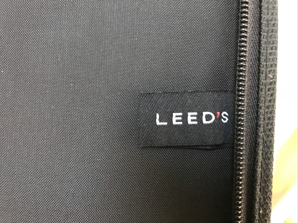 Leeds Para Protect Black Nylon Fabric Attache Zip Case Planner Folder Organizer
